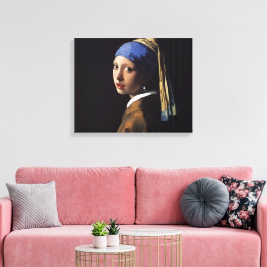 Vermeer Meisje Parel Oorbel Masterpiece Schilderen Canvas Afdruk (Insitu (Woonkamer))