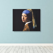 Vermeer Meisje Parel Oorbel Masterpiece Schilderen Canvas Afdruk (Insitu (Houten vloer))