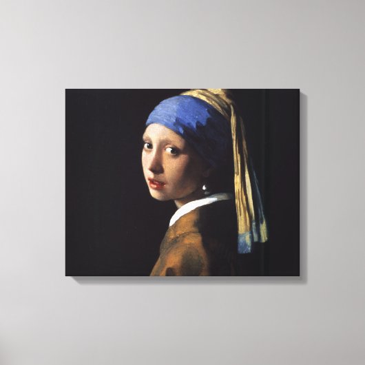 Vermeer Meisje Parel Oorbel Masterpiece Schilderen Canvas Afdruk (Voorkant)