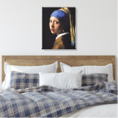 Vermeer Meisje Parel Oorbel Masterpiece Schilderen Canvas Afdruk (Insitu (Slaapkamer))