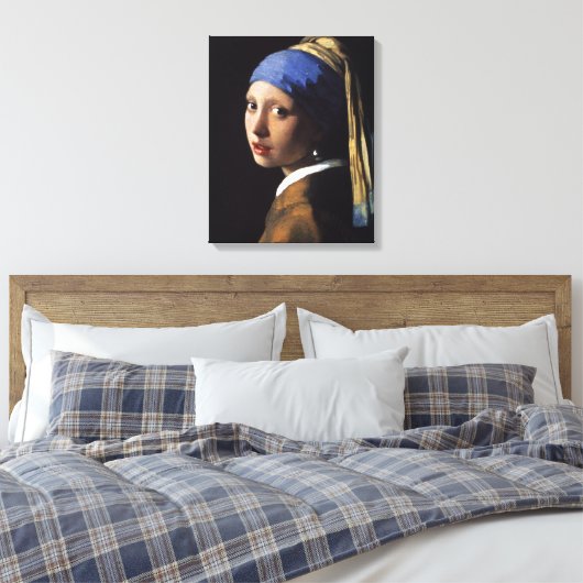 Vermeer Meisje Parel Oorbel Masterpiece Schilderen Canvas Afdruk (Insitu (Slaapkamer))