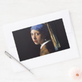Vermeer Meisje Parel Oorbel Masterpiece Schilderen Rechthoekige Sticker (Envelop)