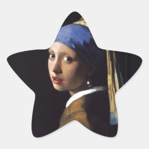 Vermeer Meisje Parel Oorbel Masterpiece Schilderen Ster Sticker