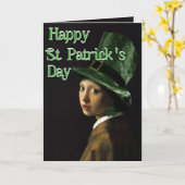 Vermeer Parel Oorbel Klaver St Patrick's Day Kaart (Gele Bloem)