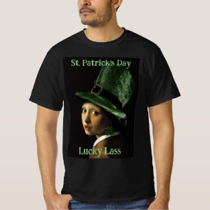 Vermeer Parel Oorbel Klaver St. Patrick's Day T-shirt