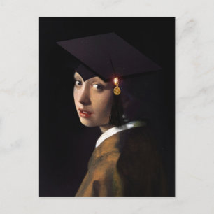 Vermeer Pearl Earring Afstuderen Afstudeerder Pet Briefkaart