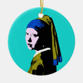 Vermeer Pearl Earring  Pop Art Keramisch Ornament (Voorkant)