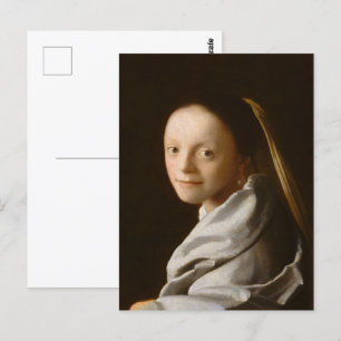 Vermeer - Portret van een jonge vrouw Briefkaart