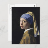 Vermeer schilderen - Meisje met een parel Briefkaart (Voorkant / Achterkant)