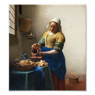 Vermeer The Milkmaid Foto Print Afdruk