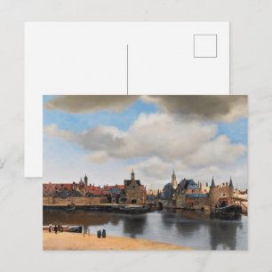 Vermeer - Uitzicht van Delft stadsgezicht Briefkaart