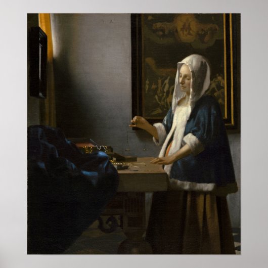 Vermeer - Vrouw met een saldo van 1665 Poster (Voorkant)