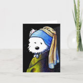 Vermeer Westie avec carte de note à oreille perle (Devant)
