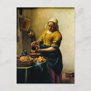 Vermeer's Maidsert Pouring Milk (circa 1660) Briefkaart