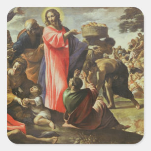 Vermenigvuldiging van de groeven en de visserij vierkante sticker