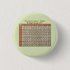 Vermenigvuldigingstabel oranje AH2011 Ronde Button 3,2 Cm