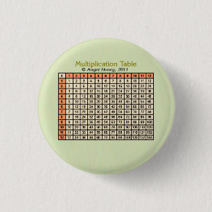 Vermenigvuldigingstabel oranje AH2011 Ronde Button 3,2 Cm
