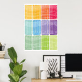 Vermenigvuldigingstijdtabel - regenboogdruk poster (Thuiskantoor)