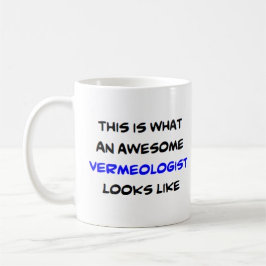 vermeologe, geweldige koffiemok (Links)