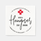 Vermijd dat Hangover blijft Drink Relief Kit Wedde Servet (Voorkant)