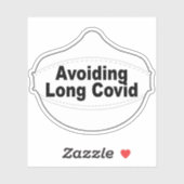 Vermijd lange Covid masker vinyl sticker (Vel)