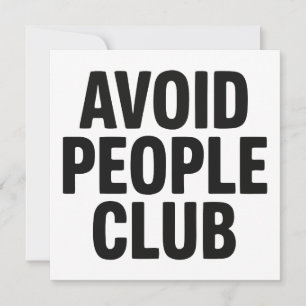 Vermijd Mensen Club Introvert Humor Statement Kaart