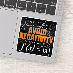 Vermijd negativiteit Grappige Wiskunde wiskundeler Sticker