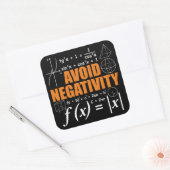 Vermijd negativiteit Grappige Wiskunde wiskundeler Vierkante Sticker (Envelop)