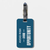 Vermijd risico's zonder kans bagagelabel (Achterkant verticaal)