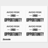 Vermijd risico's zonder kans rechthoekige sticker (Vel)