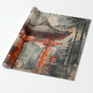 Vermilion Bergpoort Inktwassing Cadeaupapier