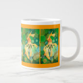 Vermilion Goldfish zwemmen in groene bubbels Jumbo Mok (Rechts)