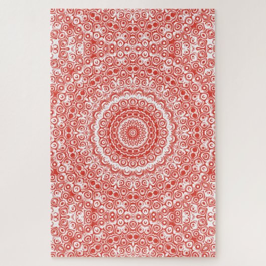 Vermilion Mandala Red Kaleidoscope Design Legpuzzel (Verticaal)