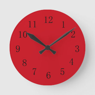 Vermilion Red Kitchen Wall Clock Ronde Klok