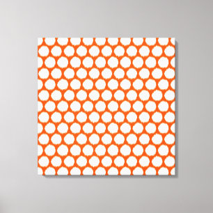 Vermiljoen Aziatische Moods Ikat-Stippen Canvas Afdruk