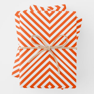 Vermiljoen Diamond Chevron Inpakpapier Vel