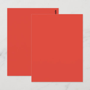 Vermiljoen Rood Herfst Seizoen Effen Kleur Briefkaart