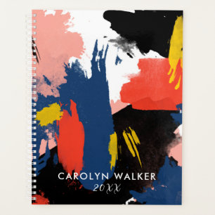 Vermillion Black & Navy - Aquarelle Abstraite