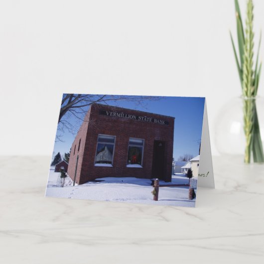 “Vermillion State Bank" kerstkaart Kaart (Voorkant)