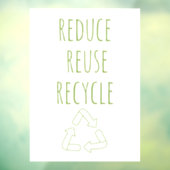 Verminder Hergebruik Recycleer Aarde  | Eco Winkel Raamsticker (Vel 3)