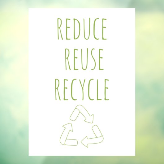 Verminder Hergebruik Recycleer Aarde  | Eco Winkel Raamsticker (Vel 3)
