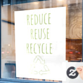 Verminder Hergebruik Recycleer Aarde  | Eco Winkel Raamsticker (Cafe Raam)