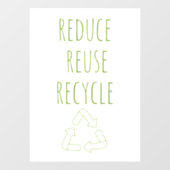 Verminder Hergebruik Recycleer Aarde  | Eco Winkel Raamsticker (Vel)