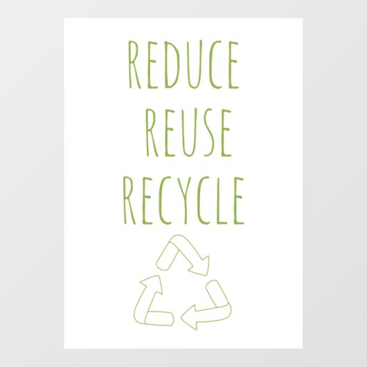 Verminder Hergebruik Recycleer Aarde  | Eco Winkel Raamsticker (Vel)