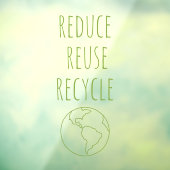 Verminder Hergebruik Recycleer Aarde Eco Winkelbor Raamsticker (Vel 3)