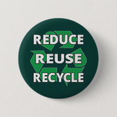 Verminder Hergebruik Recycleer Aardedag Elke Dag R Ronde Button 5,7 Cm (Voorkant)