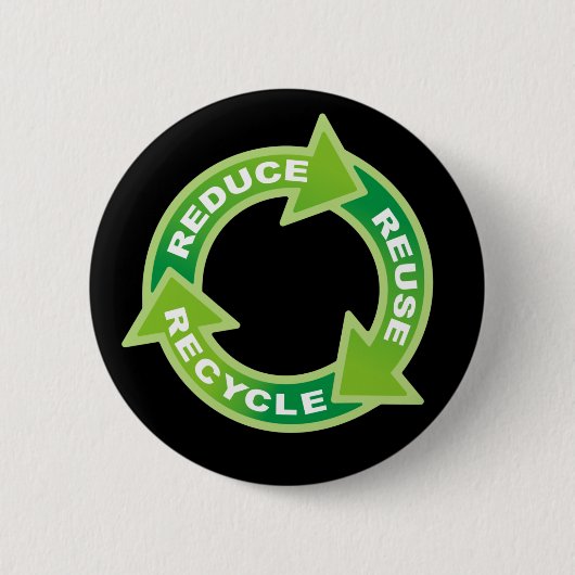Verminder hergebruik Recyclen Button (Voorkant)
