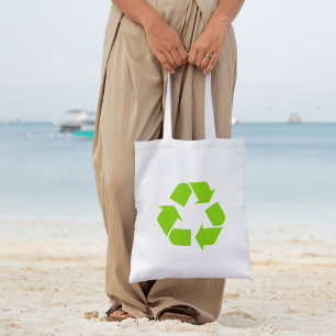 Verminder hergebruik Recyclen -Eco Symbool Duurzam Grote Tote Bag