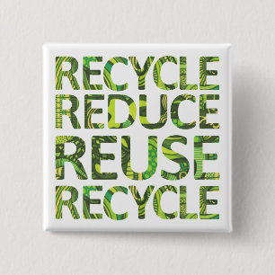 Verminder hergebruik Recyclen groene Button