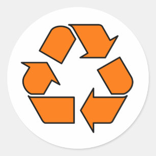 Verminder hergebruik Recyclen Logo-symboolpijl 3R Ronde Sticker